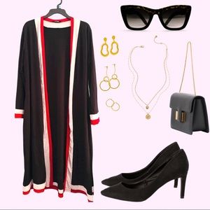 Black and red cardigan